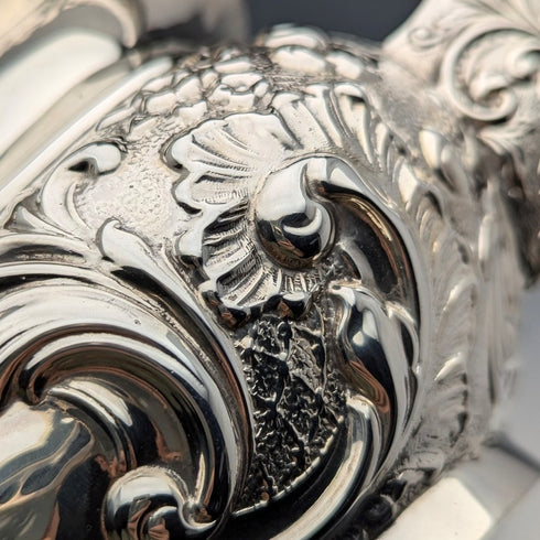 1906 British antique sterling silver teapot 458g John Rose